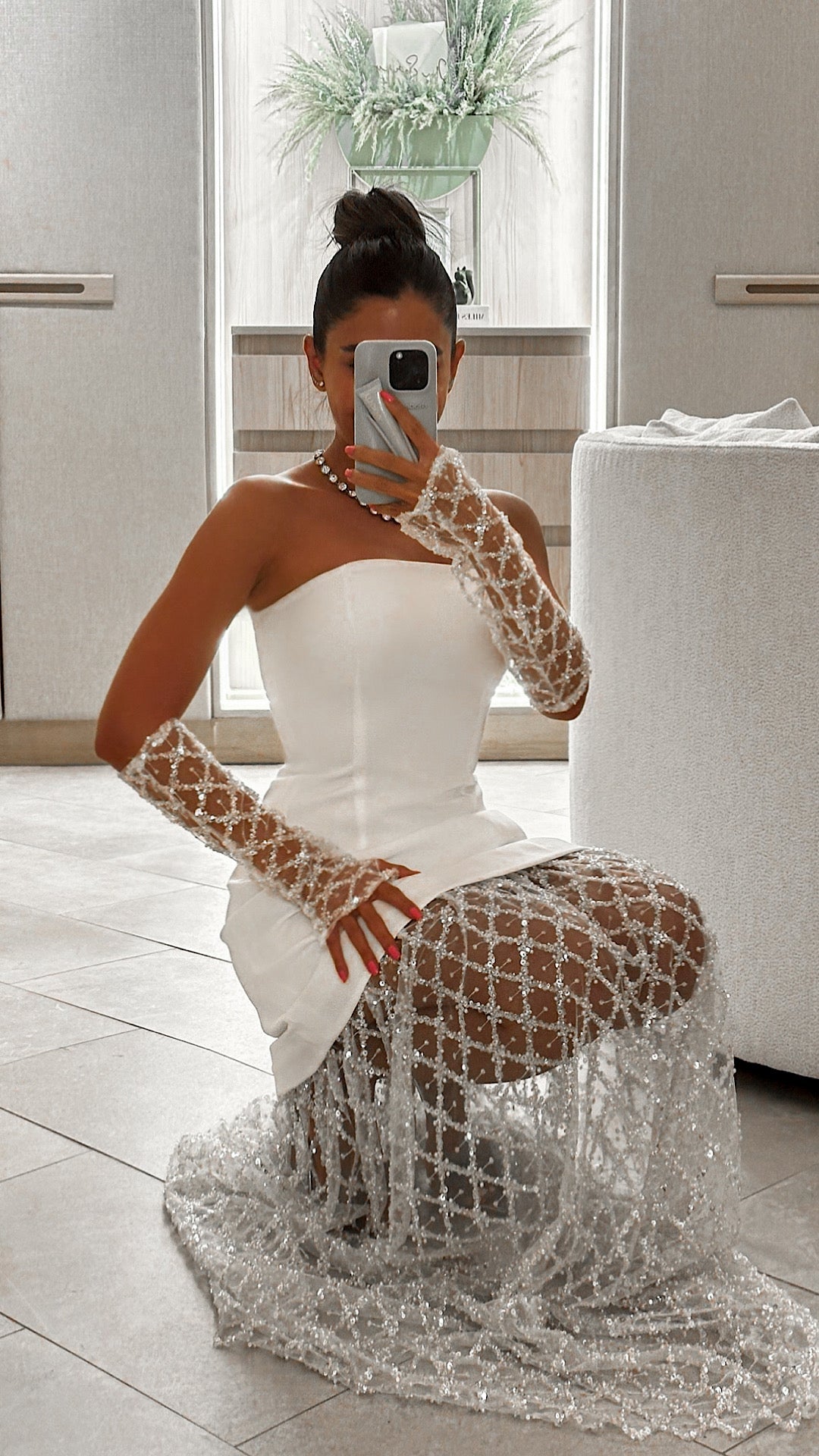 White Glam Dress