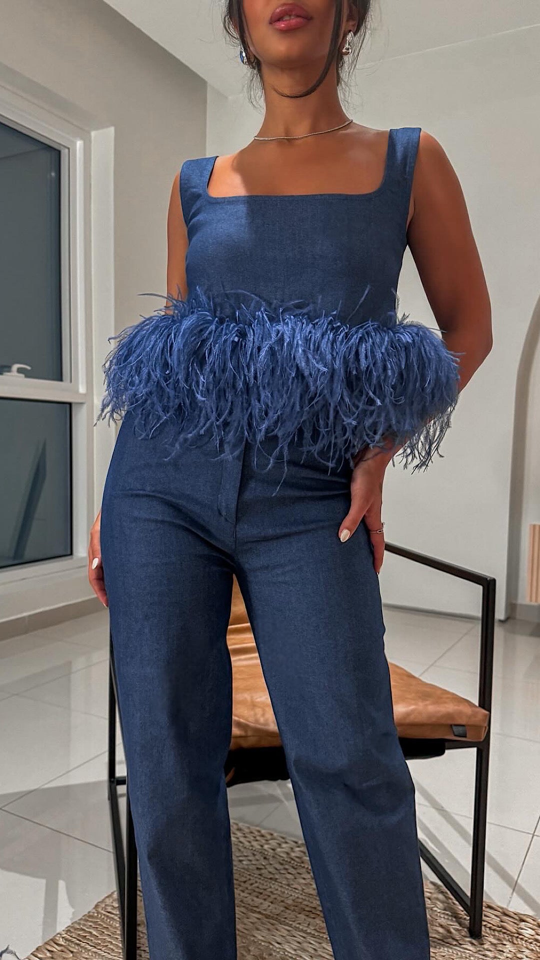 "Not your typical denim set"