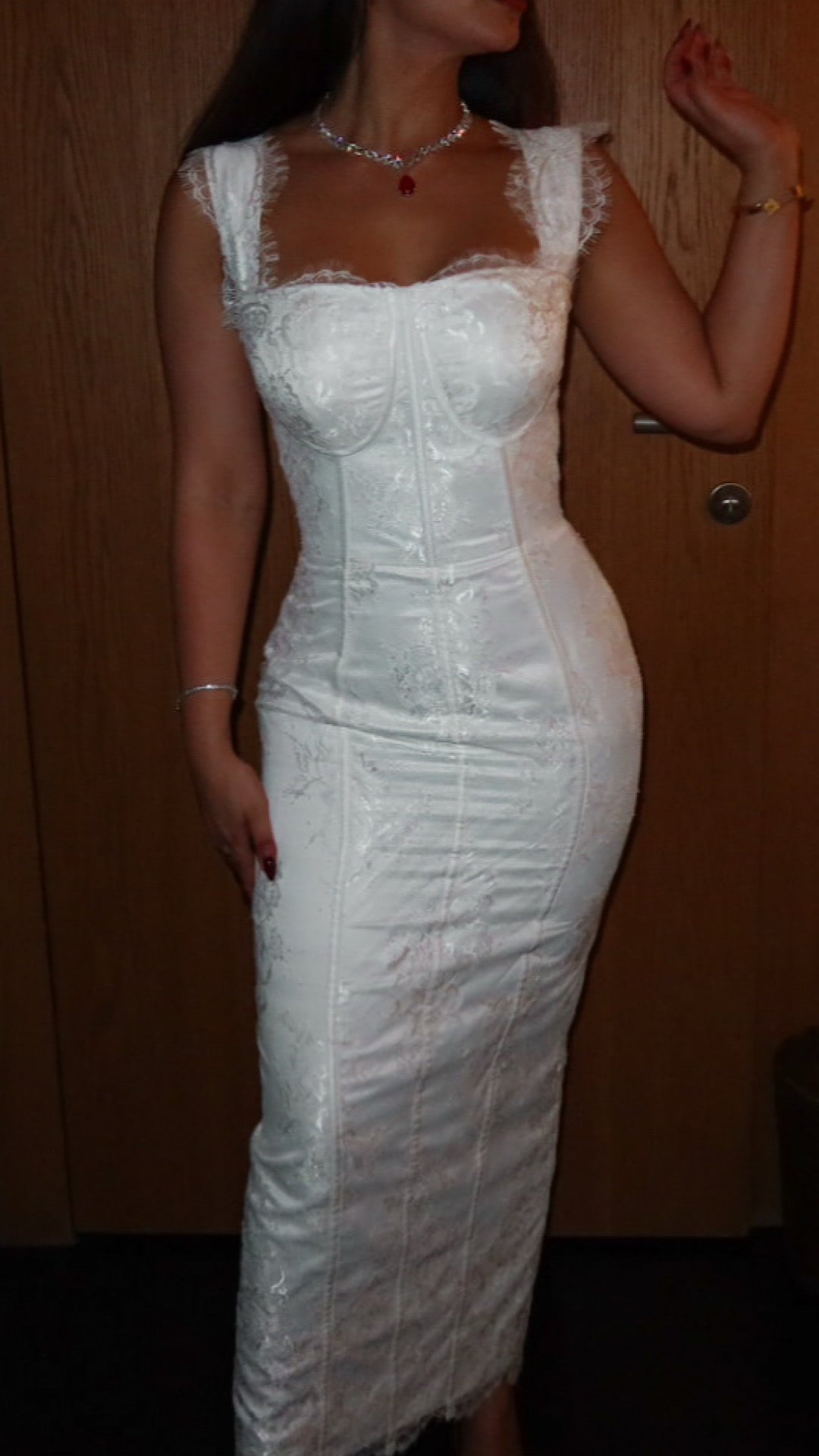 White Lace Corest Dress