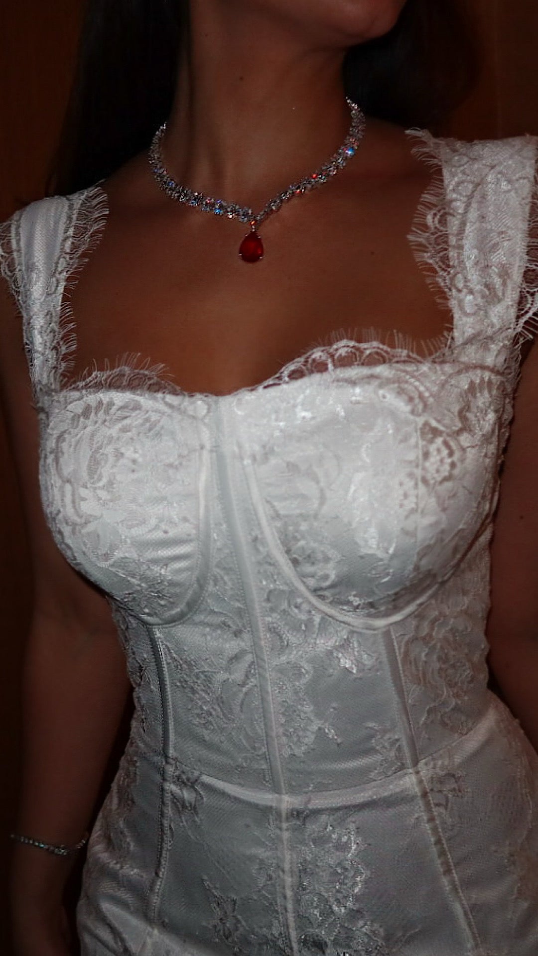 White Lace Corest Dress