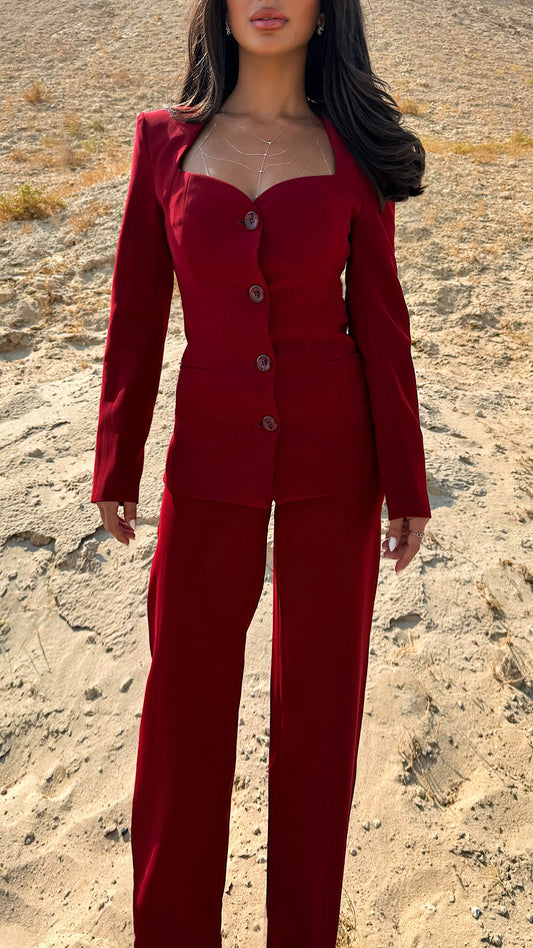 'Maroon Late Night Suit
