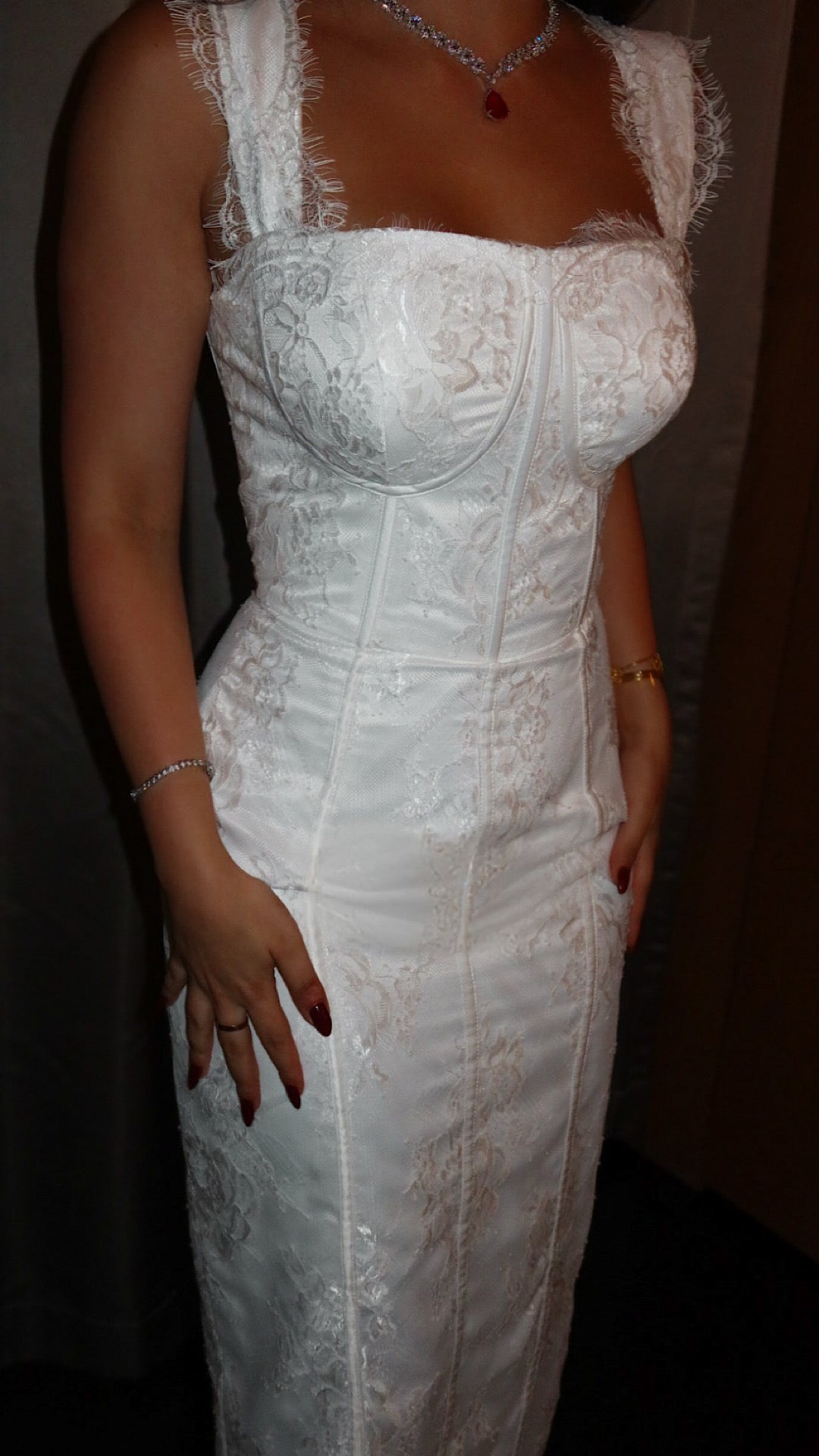 White Lace Corest Dress
